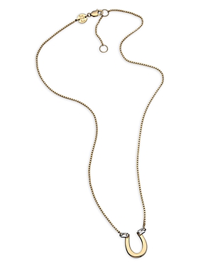 JENNIFER ZEUNER MAVERICK BAGUETTE WHITE SAPPHIRE HORSESHOE SHAPE PENDANT NECKLACE IN GOLD VERMEIL STERLING SILVER, 1