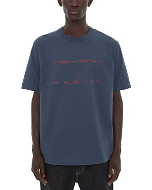 Helmut Lang Oversized Short Sleeve Graphic Tee In Prussian Blue