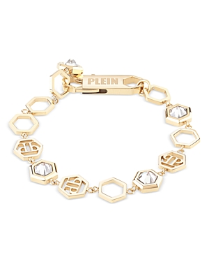 Philipp Plein Hexagon Lux Gold Tone & Crystal Bracelet