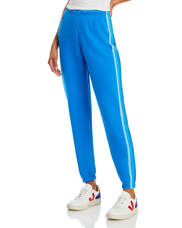 Aviator Nation Rainbow Stripe Sweatpants In Blue/blue Stripe