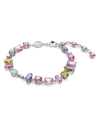 Gema Multicolor Mixed Cut Bracelet in Rhodium Plated