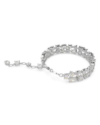 Mesmera Mixed Cut Double Row Bracelet in Rhodium Plated