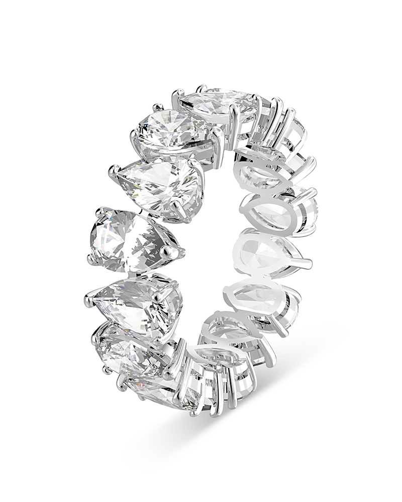 SWAROVSKI MATRIX PEAR CUT RING IN RHODIUM PLATED