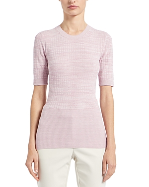 Marella Short Sleeve Sweater In Pale Rose