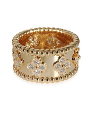 Pre-Owned Van Cleef & Arpels Perlee Fashion Ring Yellow Gold ...