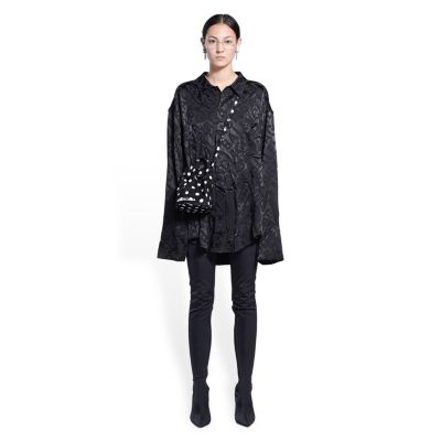 Balenciaga Wheel XS Drawstring Bucket Bag in Sprayed Polka