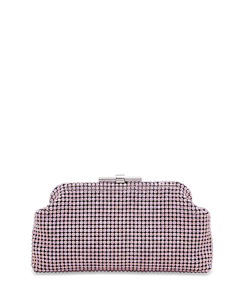 Reiss Adaline Crystal Embellished Clutch In Pale Pink