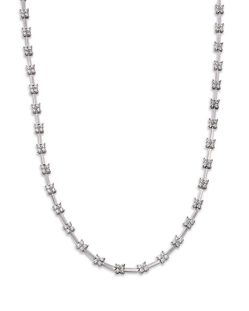 Bloomingdale's Diamond Station Collar Necklace In 14k White Gold, 3.0 Ct. T. W., 17 In White