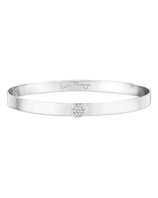 Phillips House - 14K White Gold Affair Diamond Hammered Infinity Love Always Bangle Bracelet