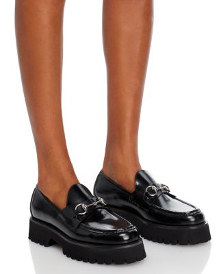 【SS25＊日本未入荷】WOMEN`S LUG SOLE LOAFER WITH HORSEBIT Women's loafer with Horsebit in black leather | GUCCI® US