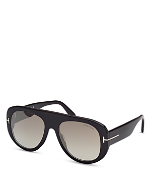 Shop Tom Ford Cecil Pilot Sunglasses, 55mm In Black/brown Mirrored Gradient