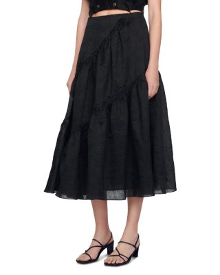 Sandro - Christina Ruffled Flared Skirt