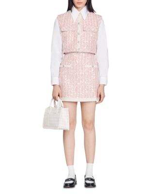 Sandro Sequin Tweed Jacket & Rosa Tweed Skirt | Bloomingdale's Women
