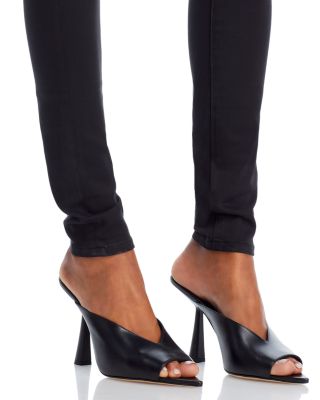 Farrah High-Rise Sateen Skinny Jeans in Black