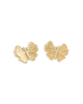 Butterfly Stud Earrings in 18K Gold Plated 