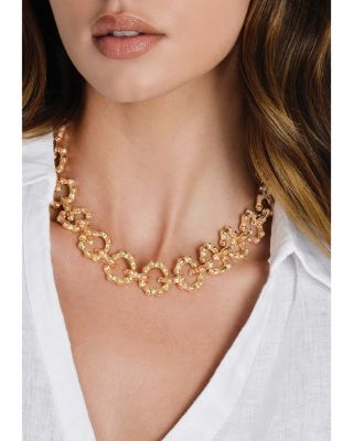 Sculpted Bamboo Chain Necklace in 18K Gold Plated, 17"