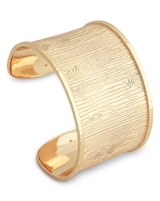 Enchanted Forest Bark Cuff Bracelet in 18K Gold Plated