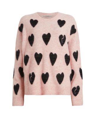 ALLSAINTS Amora Heart Print Sweater | Bloomingdale's Women