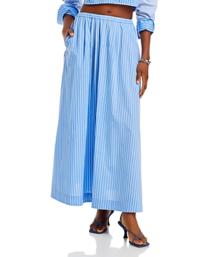Shop Faithfull The Brand Scanno Maxi Skirt In Pastel Blue