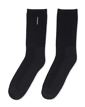 Shop Sandro Vertical Logo Cotton Socks In Black