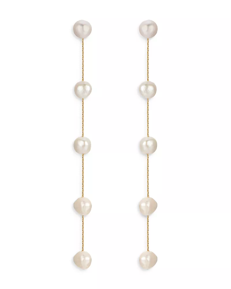 Ettika Cultured Freshwater Pearl Delicate Drop Earrings