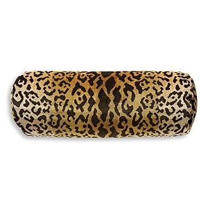 Scalamandre Leopardo Bolster Decorative Pillow, 21 X 7 In Multi