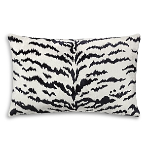 Scalamandre Tigre Lumbar Decorative Pillow, 22 X 14 In White/black