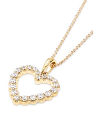 Diamond Classic Heart Pendant Necklace in 14K Yellow Gold, 0.25 tcw
