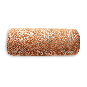 Scalamandre Leopard Bolster Decorative Pillow, 21 X 7 In Orange Koi