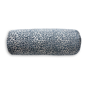 Scalamandre Leopard Bolster Decorative Pillow, 21 X 7 In Orion Blue