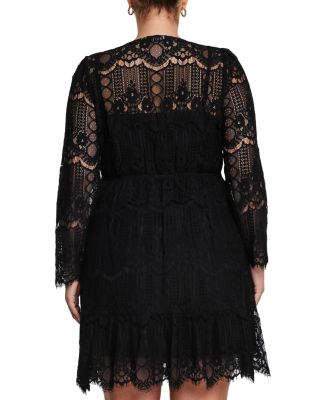 Estelle Plus Mini Lace Frill Dress | Bloomingdale's Women Plus Size Clothing