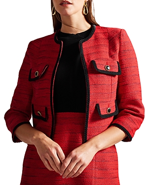 TED BAKER OPEN FRONT BOUCLE JACKET