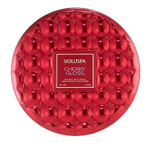 Shop Voluspa Cherry Gloss 3-wick Tin Candle, 12 Oz. In Red