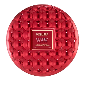 Voluspa Cherry Gloss 3-wick Tin Candle, 12 Oz. In Red