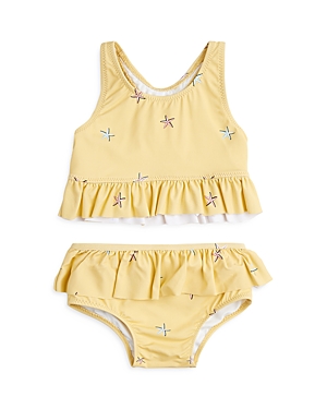 Miles The Label Girls' Starfish Ruffle Two Piece Swimsuit - Baby In Yellow