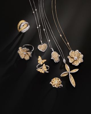 Yellow & White Diamond Heart Pendant Necklace in 14K White & Yellow Gold, 18" 