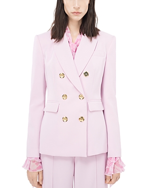 Shop Pinko Double Breasted Blazer In Orchid Smoke