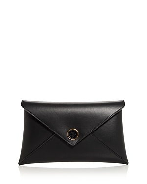 Altuzarra Medallion Envelope Leather Clutch Bag In Black
