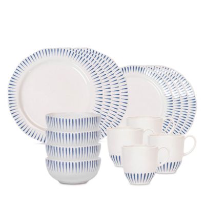 Juliska - Sitio Stripe 16 Piece Dinnerware Set, Service for 4