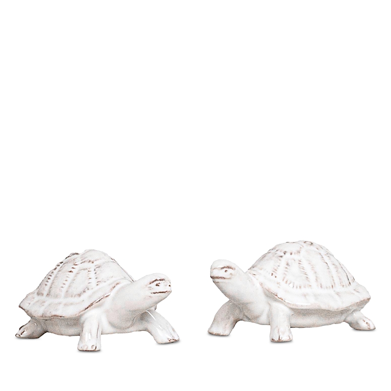 Juliska Leonardo And Donatello Turtle Salt & Pepper Shakers In Whitewash