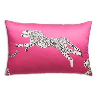 Scalamandre Leaping Cheetah Lumbar Decorative Pillow, 22 x 14