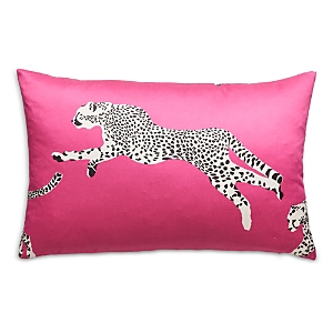 Scalamandre Leaping Cheetah Lumbar Decorative Pillow, 22 X 14 In Bubblegum