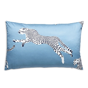 Scalamandre Leaping Cheetah Lumbar Decorative Pillow, 22 X 14 In Cloud Nine