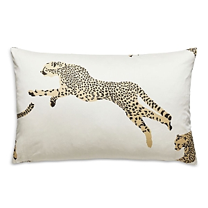 Scalamandre Leaping Cheetah Lumbar Decorative Pillow, 22 X 14 In Dune