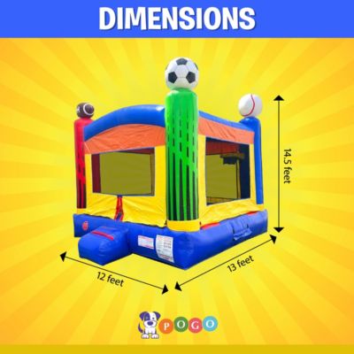  Premium Inflatable Bounce House (Without Blower) - 13 x 12 x 14.5 Foot - Deluxe Castle Big Crossover Inflatable Bouncy House Jumper Unit for Kids
