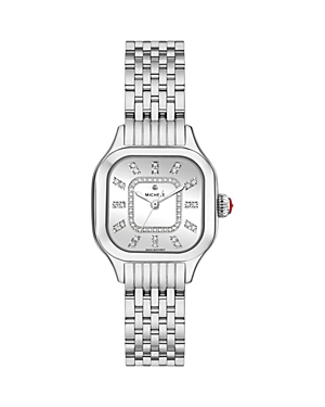 Shop Michele Meggie Watch, 29mm X 29mm In Silver