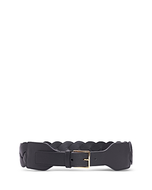 Shop Altuzarra Women's Skinny Braid Leather Belt In Black