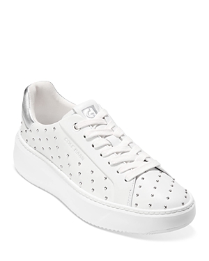 Shop Cole Haan Women's Grandpro Topspin Lace Up Low Top Sneakers In White