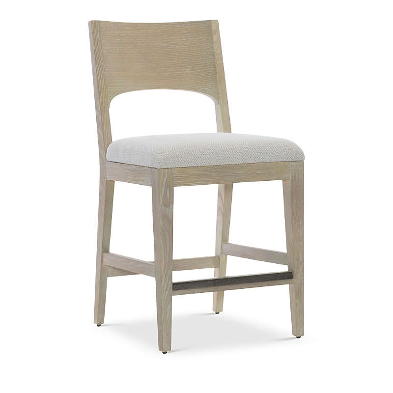 Solaria Upholstered Oak Wood Counter Stool