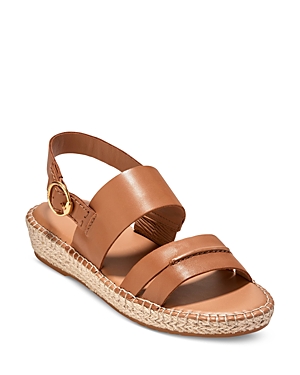 Shop Cole Haan Women's Tilden Slip On Slingback Espadrille Sandals In Pecan Leather